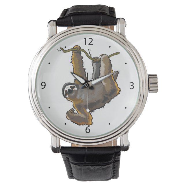 brown three-toed sloth watch (Front)