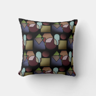 Brown Throw Pillows with Circle Design