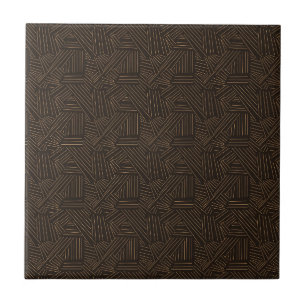 Brown Tiki Pattern Polynesian Look Rustic Decor Tile