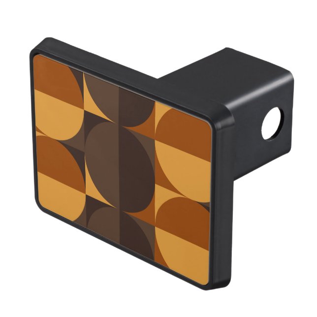 Brown Tile Pattern Trailer Hitch Cover (Top Right)