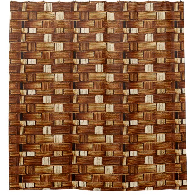 Brown Tile Shower Curtain (Front)