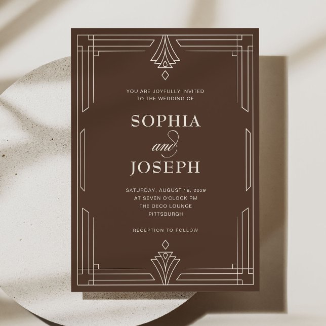 Brown Timeless and Elegant Wedding Invitation (Creator Uploaded)