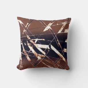 Brown to Black Abstract Throw Pillow