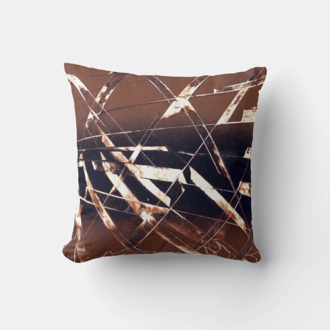 Brown to Black Abstract Throw Pillow (Front)