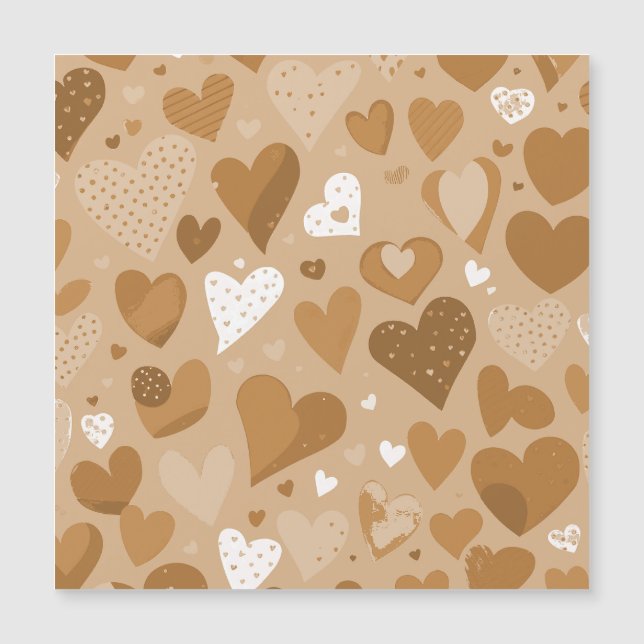 Brown-toned hearts pattern. (Front)