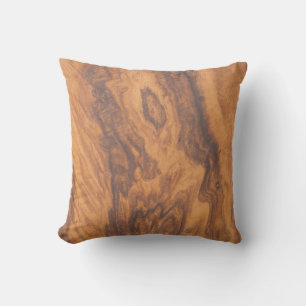 Brown Tones Faux Wood Throw Pillow