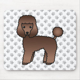Brown Toy Poodle Cute Cartoon Dog Mouse Pad
