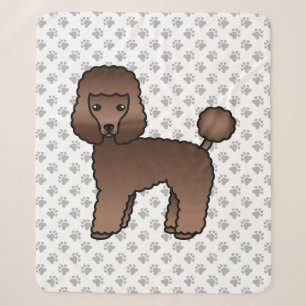 Brown Toy Poodle Cute Cartoon Dog Sherpa Blanket