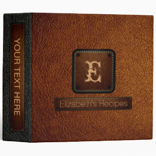 Brown (traditional) Leather Elegant Monogram Binder