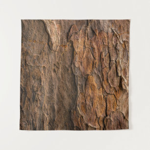 Brown tree bark in closeup photography tapestry