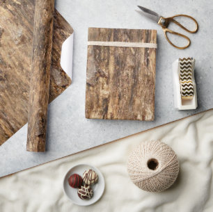 Brown Tree Bark Nature Texture Look Pattern Wrapping Paper