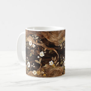 Brown Tree Floral Coffee Mug