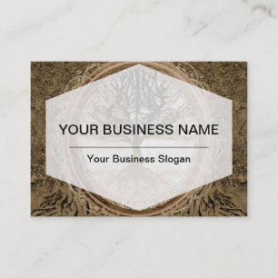 Brown Tree of Life Pattern Business Card