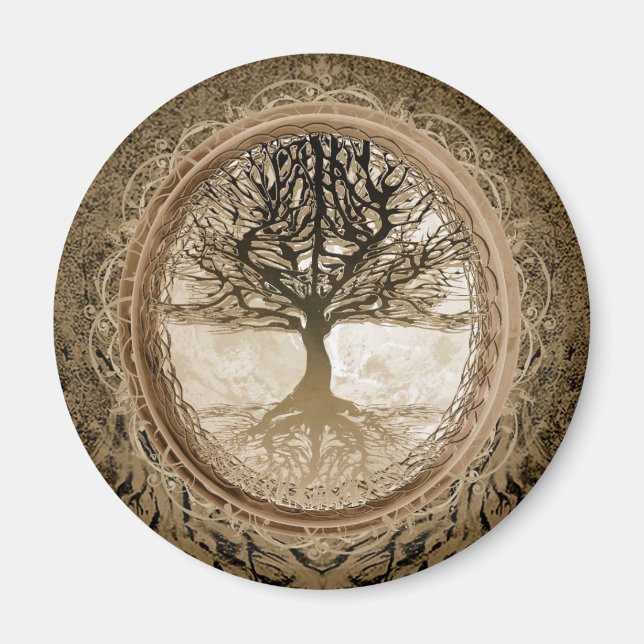 Brown Tree of Life Pattern Magnet (Front)