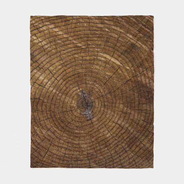 Brown tree trunk fleece blanket (Front)