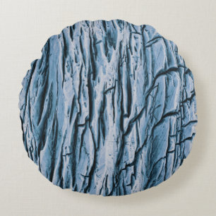 Brown tree trunk in close up photography round pillow