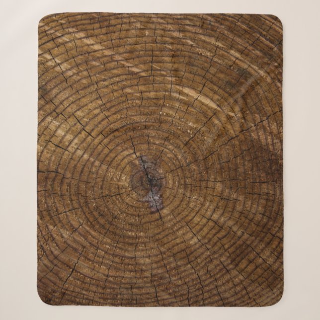 Brown tree trunk sherpa blanket (Front)
