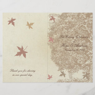 Brown Tree Wedding Program