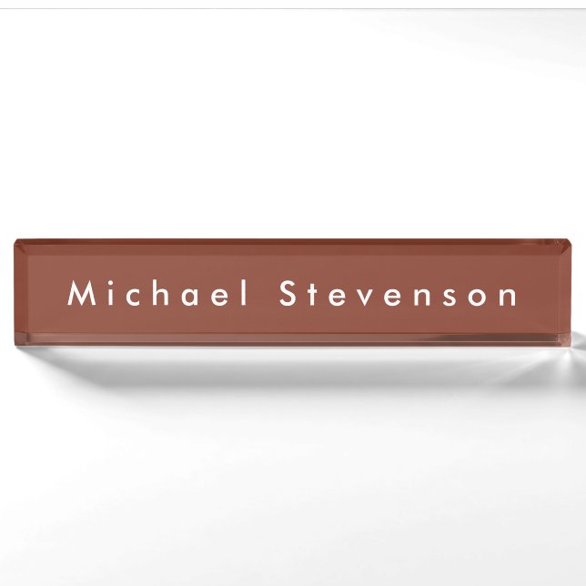 Brown Trendy Modern Professional Nameplate (Front)
