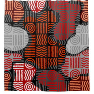 Brown tribal geometric background in block patchwo
