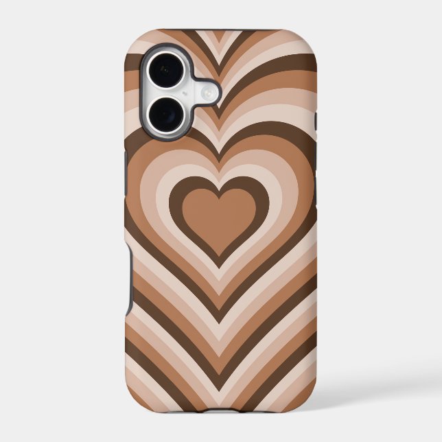 Brown Trippy Hypnotic Heart Love Pattern (Back)
