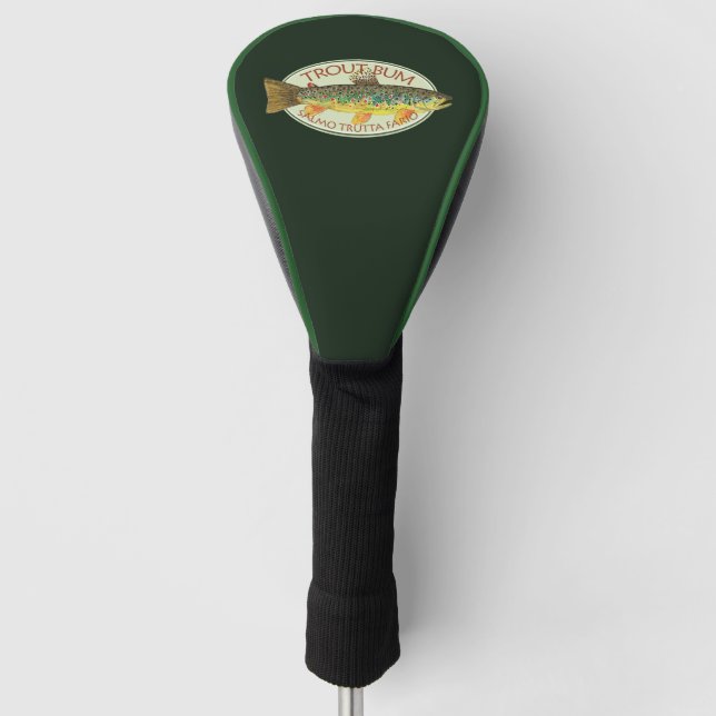 Brown Trout Bum Golf Head Cover (Front)