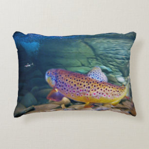 BROWN TROUT DECORATIVE PILLOW