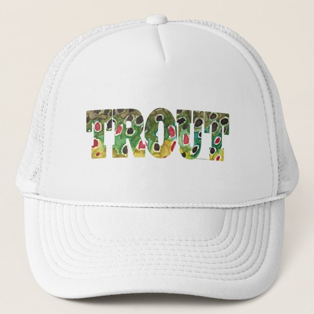 Brown Trout Design Trucker Hat (Front)