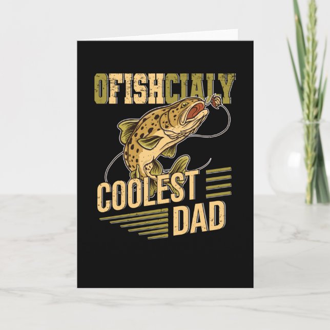 Brown Trout Fish Fisherman Fishing Papa Angler Card (Front)