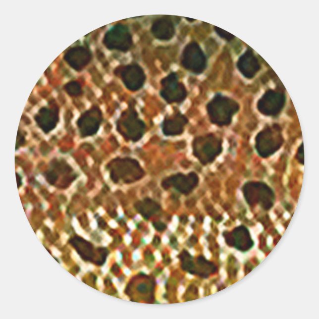 Brown Trout Fish Skin Print Classic Round Sticker (Front)