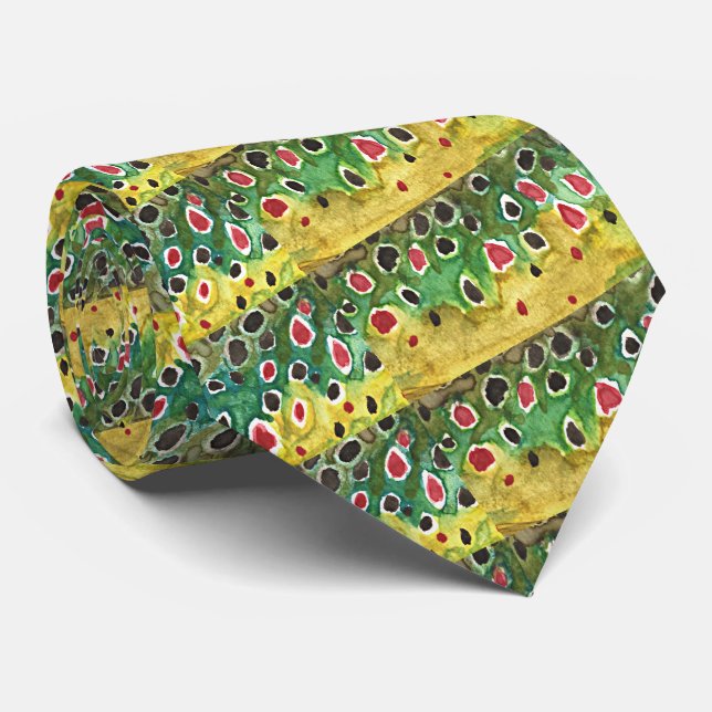 Brown Trout Fish Tie (Rolled)