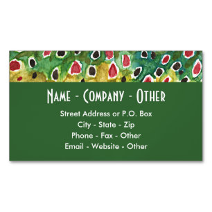 Brown Trout Fisherman's Magnetic Business Card