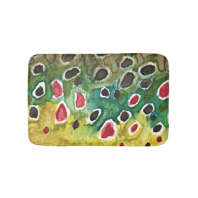 Brown Trout Fishing Bath Mat (Front)