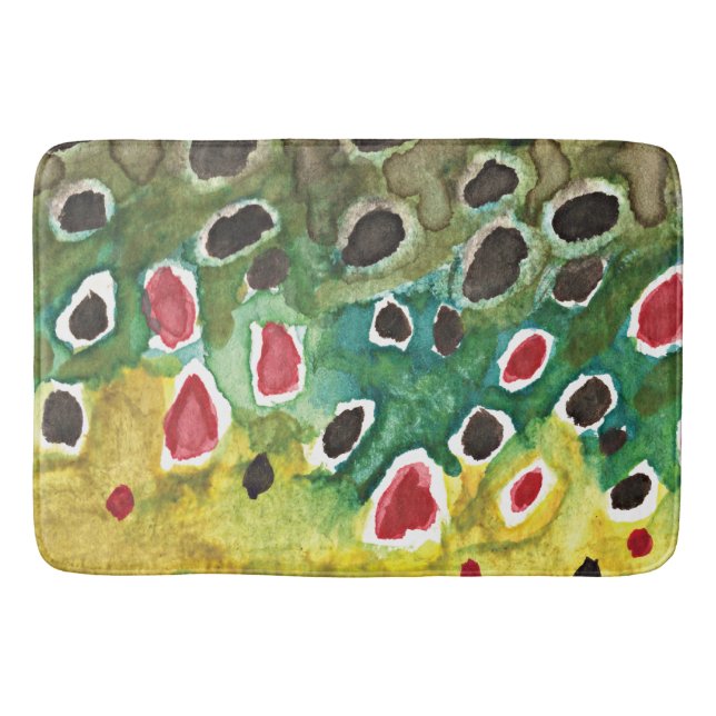 Brown Trout Fishing Bath Mat (Front)