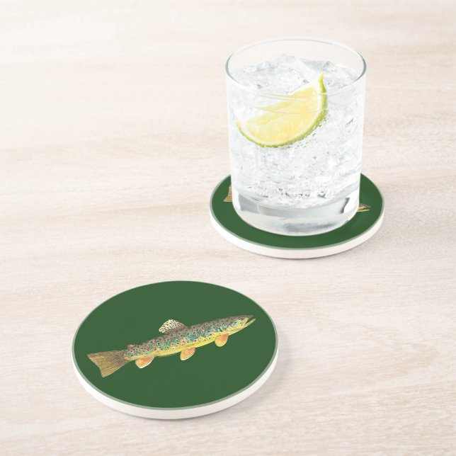 Brown Trout Fishing Coaster (Side)