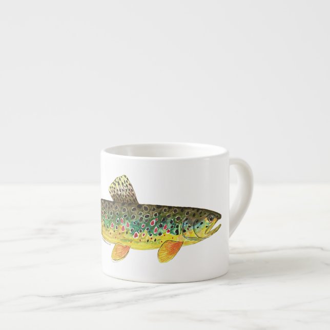 Brown Trout Fishing Espresso Cup (Front Right)