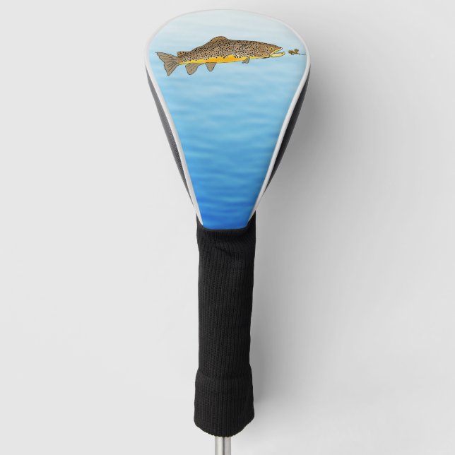 Brown Trout Fishing Golf Head Cover (Front)