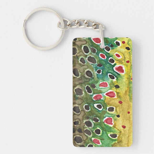 Brown Trout Fishing Keychain (Front)