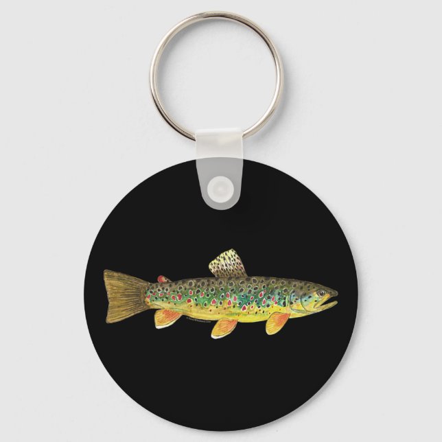 Brown Trout Fishing Keychain (Front)