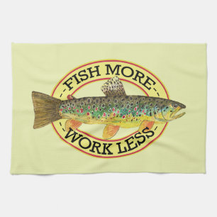 Brown Trout Fishing Kitchen Towel