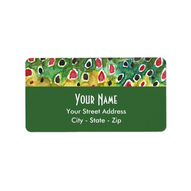 Brown Trout Fishing Label (Front)
