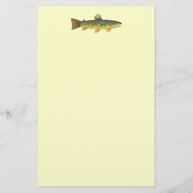 Brown Trout Fishing Stationery (Front)