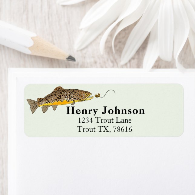Brown Trout Fly Fishing Graphic Brown Design (Insitu)
