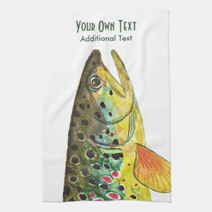 Brown Trout Fly Fishing, Ichthyology Kitchen Towel