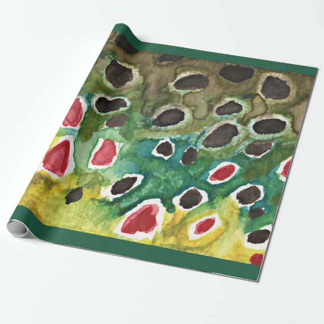 Brown Trout Fly Fishing, Ichthyology Wrapping Paper (Unrolled)