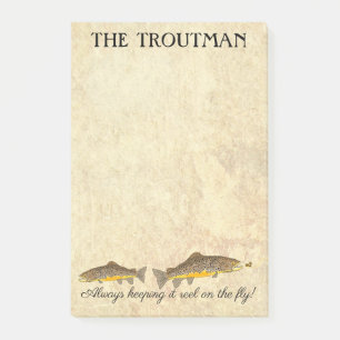 Brown Trout Fly Fishing Lure Post-it Notes