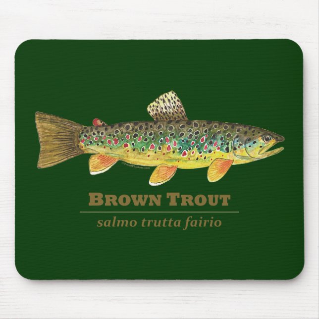 Brown Trout Latin Ichthyology Mouse Pad (Front)