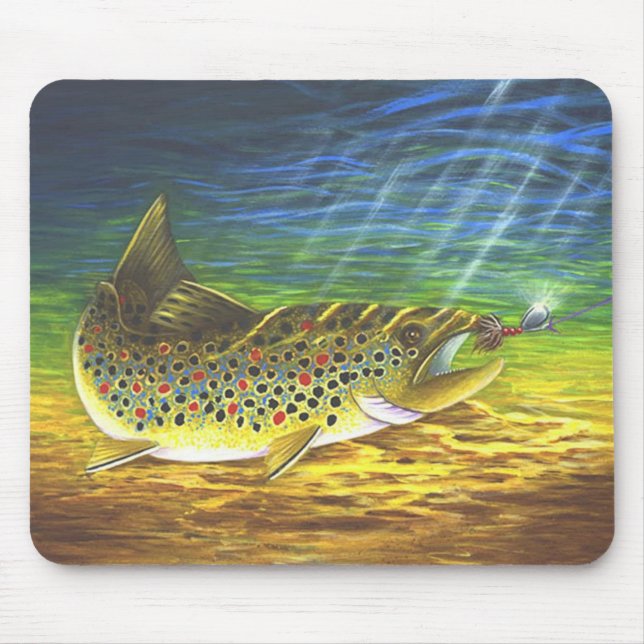 Brown trout mouse pad (Front)