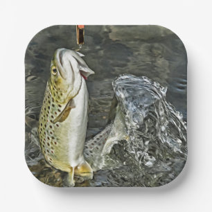 Brown Trout  Paper Plate