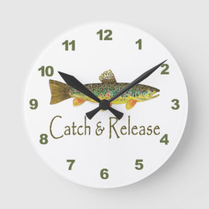 Brown Trout Round Clock